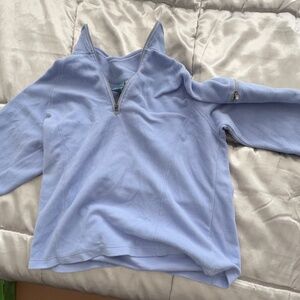 L.L.Bean Light Blue Fleece Quarter Zip Pullover | Women’s L